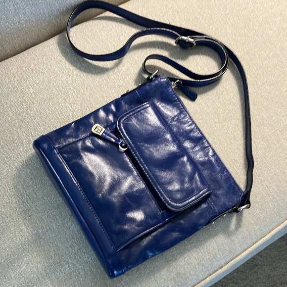 Giani Bernini blue leather cross body bag - Picture 1 of 12